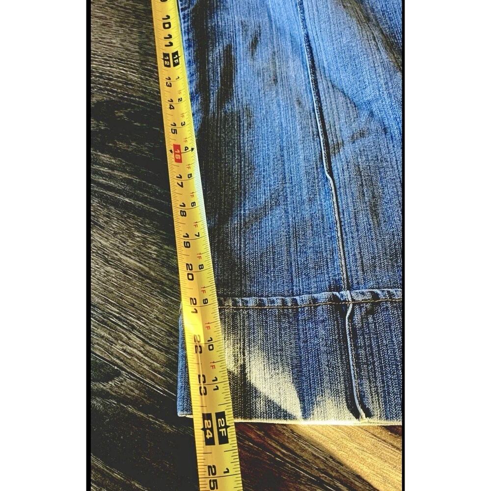 Vintage Jordache Jeans Womens 13 14 Blue Flare Lace Up Low Rise Y2K Dark Wash - Picture 5 of 7